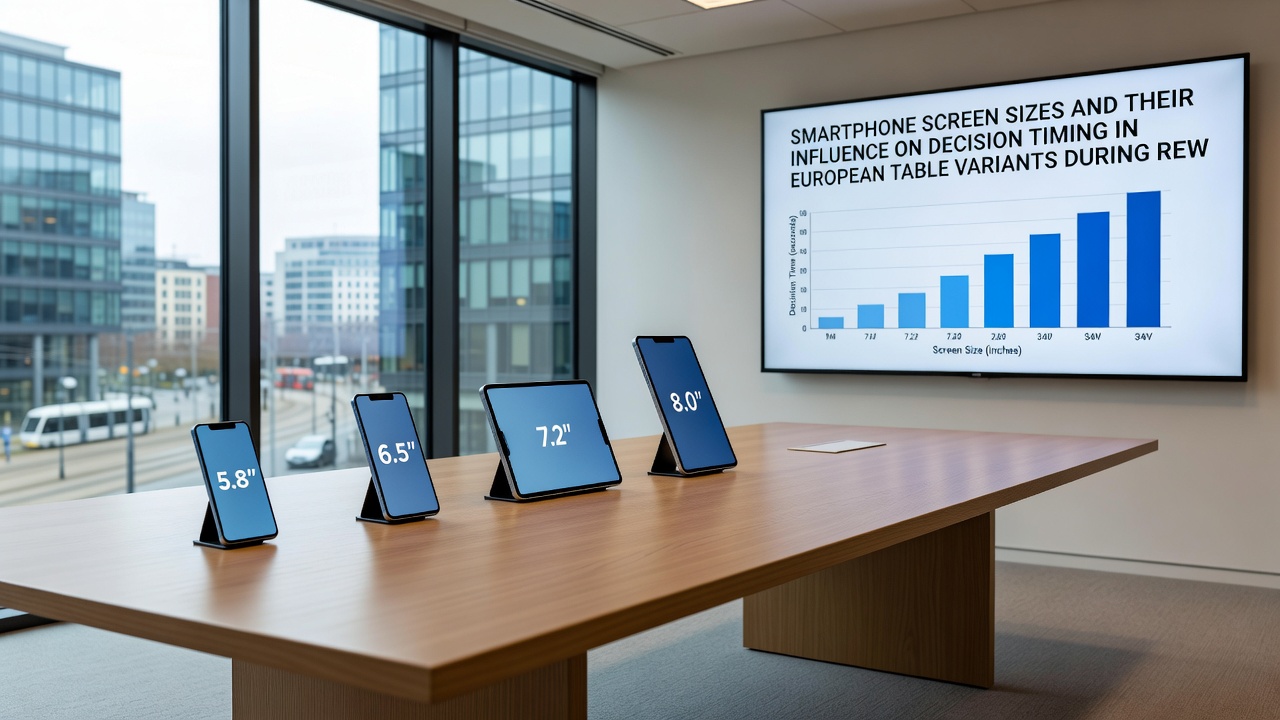 Close-up of decision timing metrics overlaid on European blackjack mobile interfaces across different smartphone models